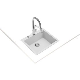 Resim Teka Forsquare 50.40 Tg Tek Hazneli Tegranite + Eviye - Arctic White - 115230009 