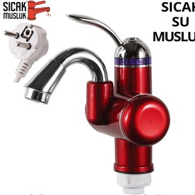 Resim Sıcak Musluk Elektrikli Ani Su Isıtıcı Termal Şofben Musluk Lavaboya Monteli Asg-3k 