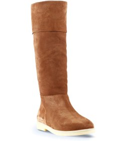 Resim Bueno Shoes Taba Açık Süet Kadın Düz Çizme 01wt3307 