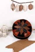 Resim Ottoman Pouffe El Yapımı Hakiki Kuzu Derisi Iskandinav Bahçe Balkon Bungalov Puf Yer Minderi 60x30cm(DOLGULU) 