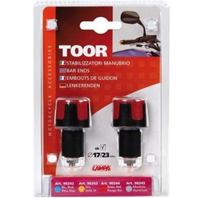 Resim Lampa Toor Kırmızı/Siyah Motosiklet Gidon Topuzu 90424 