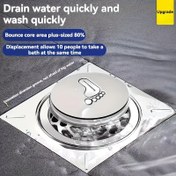Resim 1 Adet Paslanmaz Çelik Banyo Gider Kapağı, Koku ve Böcek Önleyici Mühür ile Kolay Kurulumlu Geri Akış Karşıtı Tasarım - Baba için Tatil Hediyesi, Noel, Sevgililer Günü, Kokuyu Azaltan Drenaj | Şık Metalik Bitiş | Kolay Temizlenebilir Malzeme 