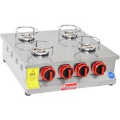 Resim Himaksan Endüstriyel Lpg Tüplü Kare 4 Ocaklı Künefe Ocağı Makinesi 