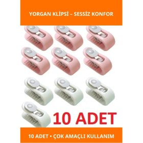 Resim Letsii Mandallı Yorgan Sabitleme Klipsi 10 Adet Renkli Pratik 