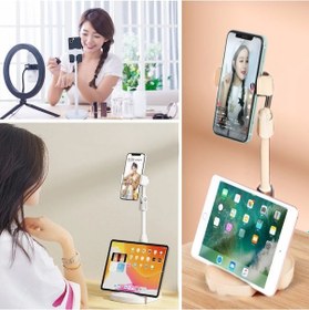 Resim River World Plastik Masa Üstü Telefon Ve Tablet Tutucu Beyaz Renkli 