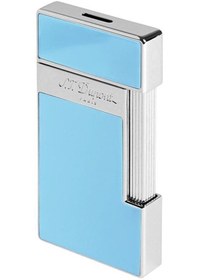 Resim S.t. Dupont Slimmy Shiny Light Blue Lacquer Puro Çakmağı 28007 