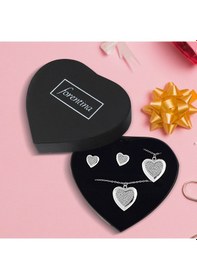 Resim Forentina Kalbimin Aynası Gümüş Kaplama Kalpli Kolye Küpe Bilekli Gümüş 