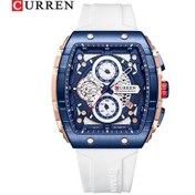 Resim Tenfowee Curren Erkek Kol Saati - 8442 Modeli, 30m Su Geçirmez, Altı İğne Multifonksiyonel, Gündelik Ve Spor Aktivitelere Uygun, Luminous Gösterge, Mavi-pembe Kasa Beyaz Kordon Çok Renkli 