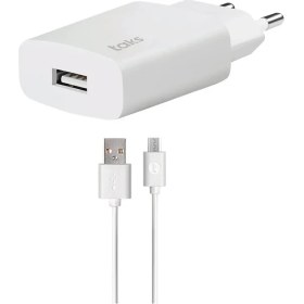 Resim TS01 Seyahat Şarj Aleti 1.5A + Microusb Kablolu Beyaz 