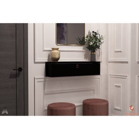 Resim Egecan Mobilya Siyah 100 Cm Kapaklı Dresuar Salon Antre Hol Oturma Odası Askıda Kulplu Dolap Düzenleyici Dresuar 