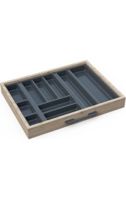 Resim Mutfak Çekmece Içi Düzenleyici, Kaşıklık 64CM x 48CM Yanlar ve Boydan 4cm Kesilebilir, Antrasit 