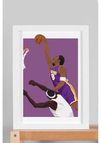 Resim Kobe Bryant Smaç Çerçeveli Tablo - Basketbol Nba Posteri Tablo 