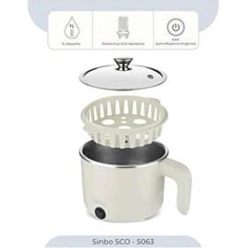 Resim Storemax SCO-5043 Çok Fonksiyonlu Buharlı Pişirici – 1 Litre Kapasite, Paslanmaz Gizli Rezistans, Temperli Ca 