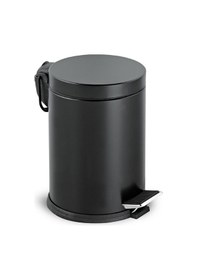 Resim Siyah Renkli Paslanmaz Pedallı 12 Lt Çöp Kovası - Klozet Fırçası 2'li Banyo Seti Siyah 