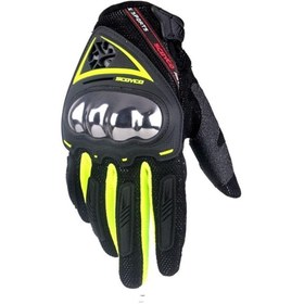 Resim Scoyco Mc44 Korumalı Motosiklet Eldiveni Neon Yeşil 