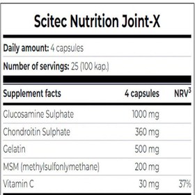 Resim Scitec Joint-X Glucosamine(Glukozamin)+Methylsulfonylmethane+Chondroitin (100 caps) 