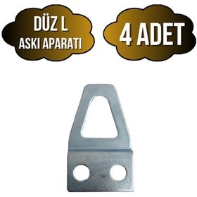 Resim Tablo Ve Çerçeve Askı Demiri L Askı Aparatı Metal Boy:35mm En:20mm 4 Adet Krom 