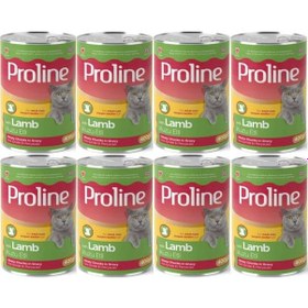 Resim Pro Line Kuzu Etli Yetişkin Kedi Konservesi 8 x 400 G 