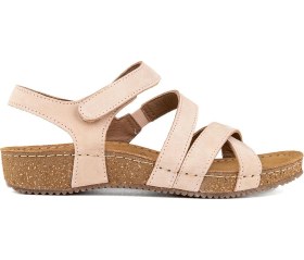 Resim Muya Doda Anatomik Taban Hakiki Deri Kadın Sandalet Pudra 