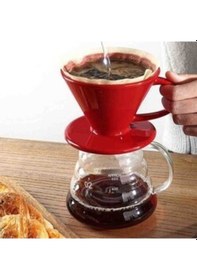 Resim Epinox FSK-2 Seramik Kahve Demleme Dripper Kırmızı 