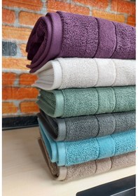 Resim Özdilek Svv Border -6 Lı- Kalın & Yumuşak El Yüz Havlusu 40x76 - V7 Antrasit 