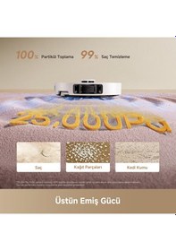 Resim Dreame L50 Ultra CE 25.000Pa Emiş Gücü Robot Süpürge Beyaz 
