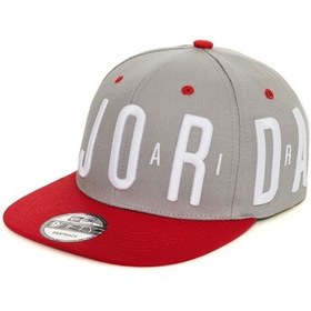 Resim Efsane Air Jordan Hip-hop Şapka Özel Koleksiyon Gri - Kırmızı 