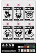 Resim Dikkat Köpek Var Stıcker 27 X 19 Cm 