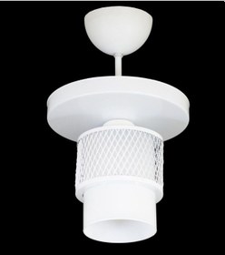 Resim Ikili Beyaz Cam Kafes Model Modern Plafonyer Avize I 
