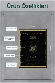 Resim BÜYÜLÜ HOME Koyu Gold Yağdanlık Şişesi Etiketi – Zeytinyağı & Ayçiçek Yağı (10 x 7 cm) 