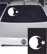 Resim Kurt Reklam Dünyası Atam Silüeti Ve Ay Yıldız Sitcker Araç Ve Motor 