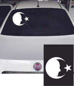 Resim Kurt Reklam Dünyası Atam Silüeti Ve Ay Yıldız Sitcker Araç Ve Motor 