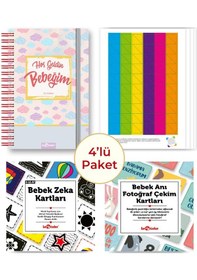 Resim Bebek Anı Defteri Pembe Stickerlı + Çekim Ve Zeka Kartları Seti 