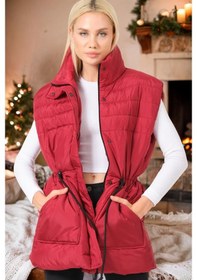 Resim Z6747 Dewberry Bayan Yelek-düz Bordo Düz Bordo 