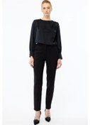 Resim Ekol Kadın Yan Cep Dar Paça Pantolon 4181 Siyah Siyah 