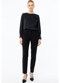 Resim Ekol Kadın Yan Cep Dar Paça Pantolon 4181 Siyah Siyah 