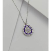 Resim Damla Model Nazar Boncuğu 925 Ayar Gümüş Kolye 