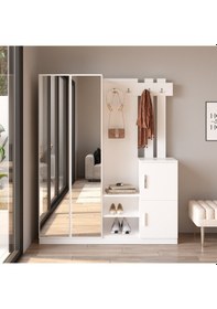 Resim Robin Home Benjamin Vestiyer Portmanto Ayakkabılık Beyaz 