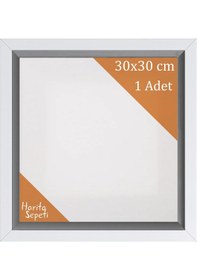 Resim Beyaz Çerçeveli Tuval 30 x 30 CM Kare Profesyonel %100 Pamuk Boş Tablo 