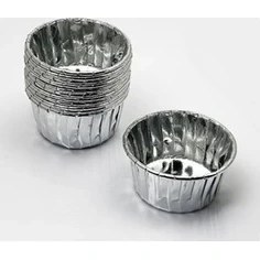 Resim Pasta Market Gümüş Yaldız Cupcake Pet Kapsül 12 Adet 