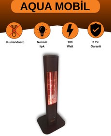 Resim Goldsun Aqua Mobil 700 Watt GSA07VP Isısı Ayarlanabilir Elektrikli İnfrared Isıtıcı-Siyah 