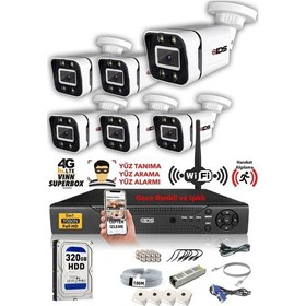 Resim Ids 6 Kameralı 5mp Sony Lensli 1080p Fullhd Gece Renkli Full Kamera Seti Su Geçirmez Cepten İzle Ds 2031hd Wl Set6 320 