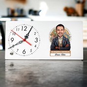Resim Karikatürlü En İyi Erkek Sosyolog Masa Saati 