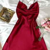 Resim Kadınlar için Noel Tarzı Kırmızı Yığın Yaka Simülasyon Kayış Etek Sırtı Açık Moda Seksi Ev Pijama 
