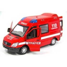 Resim Vardem 1:32 Ölçekli Metal İtfaiye Aracı (Işıklı Ve Sesli) Çek Bırak Özellikli 