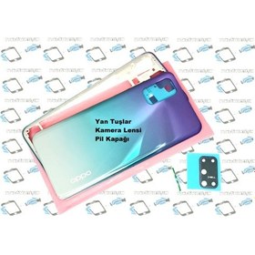 Resim Oppo A52 kasa Arka Pil Batarya Kapağı MAVİ 