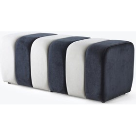 Resim Premium Büyük Yarmalı Yatak Ucu Bench & Makyaj Masası Pufu Modern, Şık & Dekoratif Antrasit- Antresit 