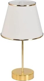Resim Bohhem Star Gold Ayaklı Abajur Şeritli Krem Kumaş Başlık Yatak Odası Salon Masa Lambası Krem/Altın 
