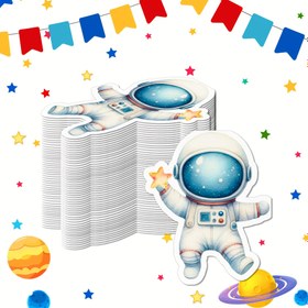 Resim 20/40 Sayfa (1 Paket) Astronot Temalı Çift Katmanlı Peçeteler 