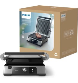 Resim Philips Ayarlanabilir Yükseklik Kademeli 2200W Elektrikli Izgara ve Tost Makinesi 180 Derece Açılır Çıkarılabilir Yapışmaz Plakalı Akıllı Tasarım 